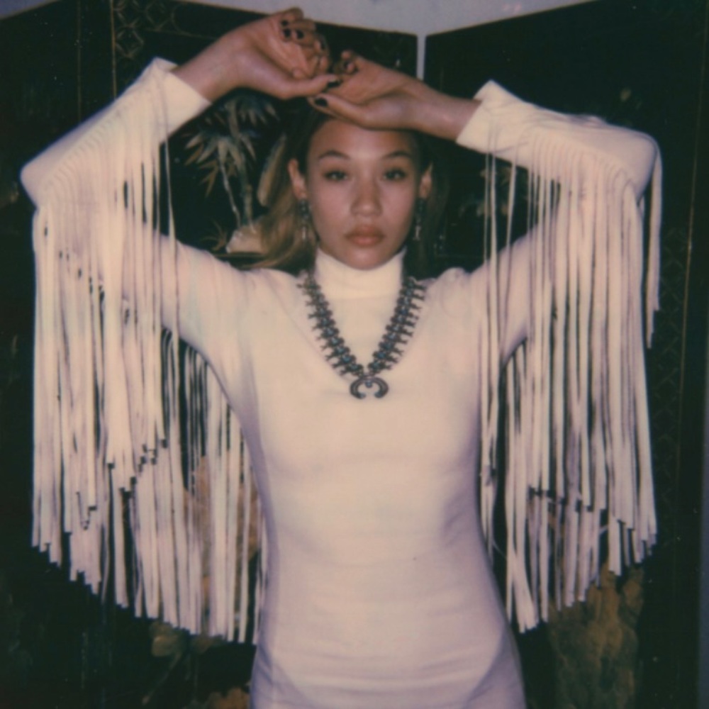 White fringe dress by CQ